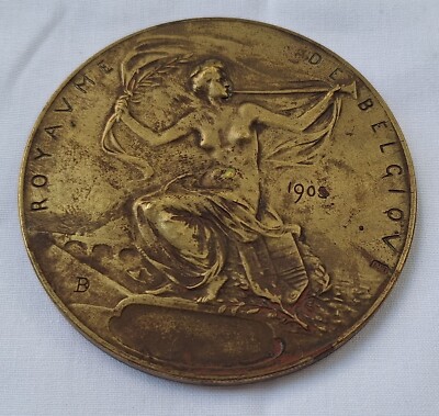 Universal Exhibition Liege 1905 -Kingdom Belgium old medal signed
