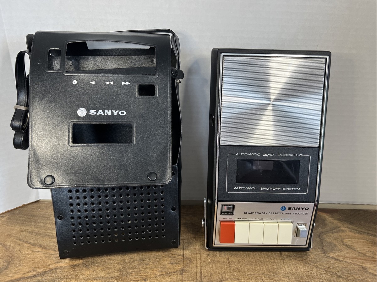 Vintage Sanyo Portable Cassette Recorder With Original Sanyo