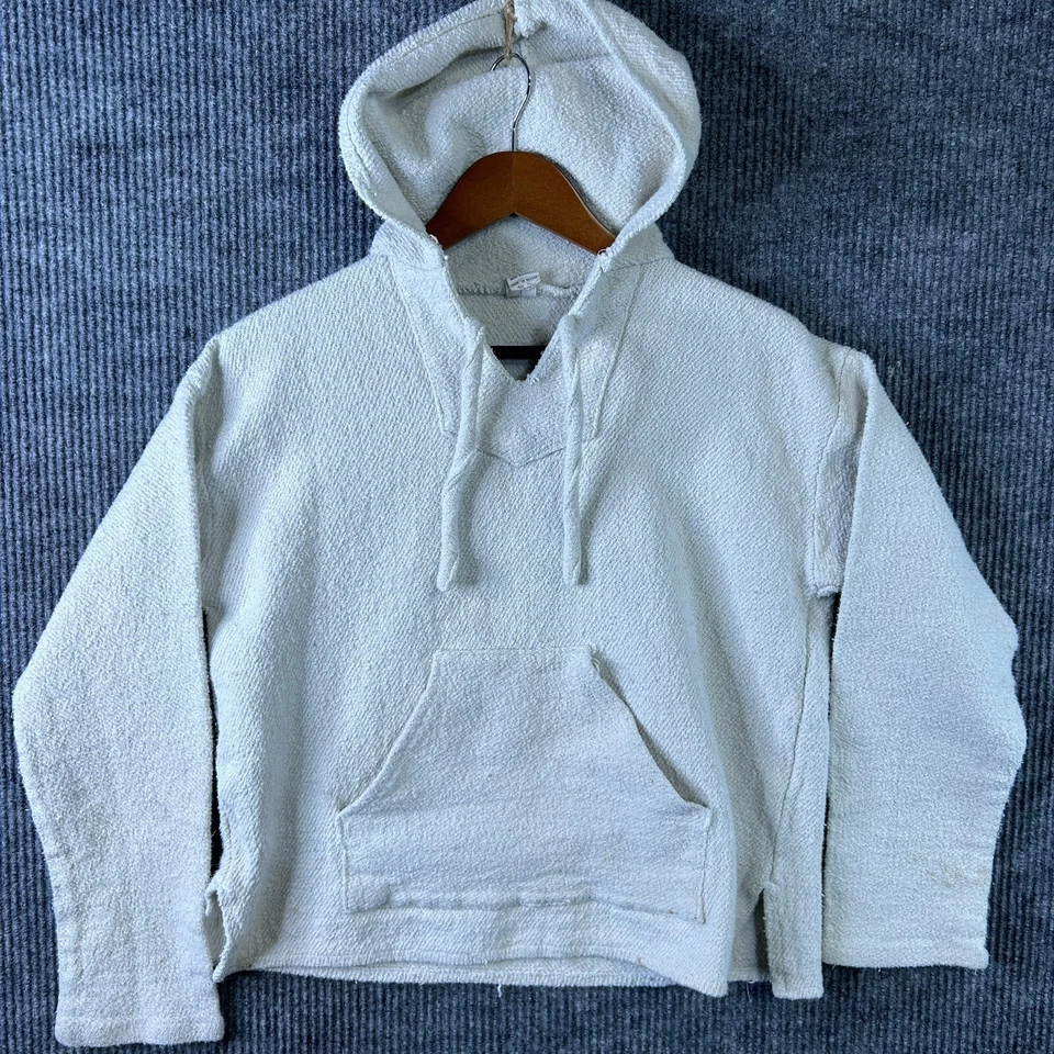 Poncho con Capucha Baja Vintage Adulto XL 46 Marfil Corona Cerveza Ranas Club de Playa Foto 2 de 4