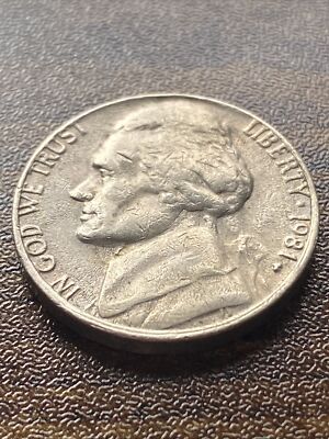 モノタイプ※　PennyFeder　題名不明 1981 P Jefferson Nickel Error Small Mint Mark Letters On Rim