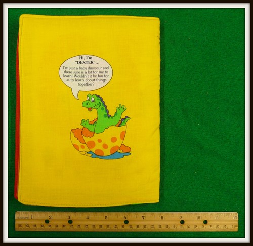 DEXTER THE DINOSAUR - Completed Handmade Cloth Fabric Soft Book Child Baby Gift - Picture 7 of 7