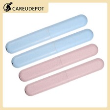 4Pcs Traveling Toothbrush Box Holders Case PP Blue Pink 8.07''x1.22''x0.83''