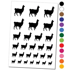 Llama Silhouette Temporary Tattoo Water Resistant Fake Body Art Set Collection