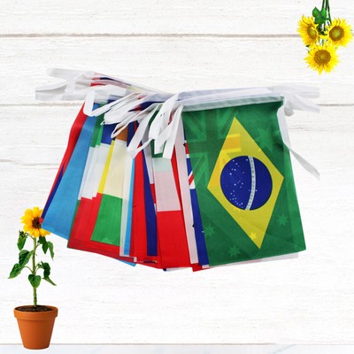 International Flag Banner Countries Pattern Flag Hanging Burlap Flag | eBay