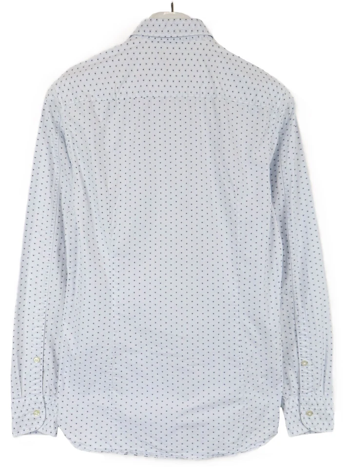 Hugo Boss Magneton Slim Fit Hombres Camisa Pequeño Blanco Punto Estampado Manga - Imagen 2 de 4