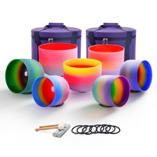 KVKA 6-12 Inch 432hz Rainbow Crystal Singing Bowls Set inch set,