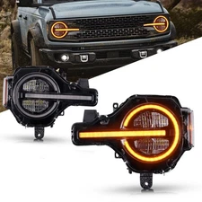 Pair LED Headlights for Ford Bronco 2021-2025,w/Amber or White DRL,Plug & Play