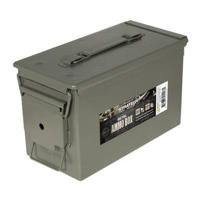 Strategy 50 Caliber Metal Ammo Storage Box 12 In. X 6.125 In. X 7.25 In. OD Gree