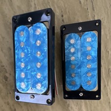 Blue Humbucker Pickups for Electric Guitar Bridge  Neck with Mounting Rings