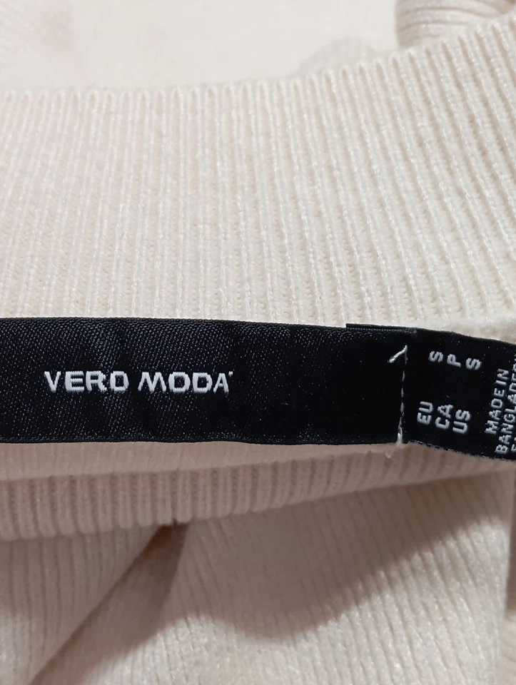 VERO MODA Vestido tipo jersey Mujeres Vestido Talla EU 36 crema look casual - Imagen 4 de 4
