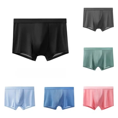 Boxer respirant couleur unie polyester pour homme sous vêtement L à 3XL - Photo 1/4