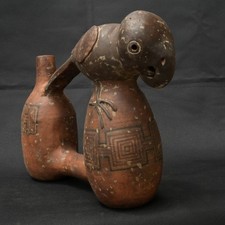 Artefatto rituale fischietto acqua ceramica inca pre colombiano
