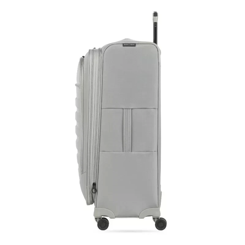 SWISS GEAR CHECKLITE SOFTSIDE CHECKED SUITCASE TEAR-RESISTANT 8 WHEELS - GRAY - Image 4 of 4