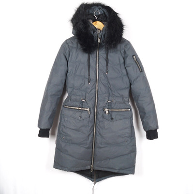 KHUJO LUANA Women's Hooded Parka Jacket Size S Insulated Grey Full Zip