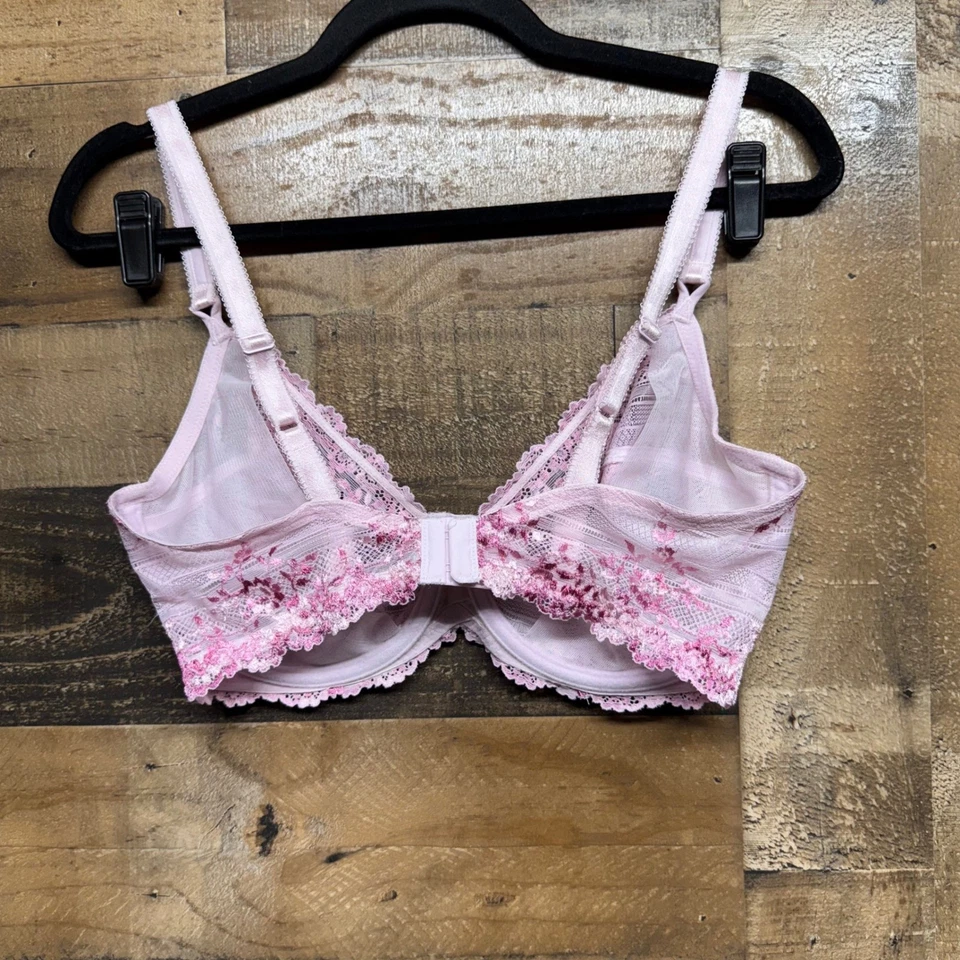 Sujetador Balconette Cobertura Completa Encaje Floral Rosa Wacoal 38DD Foto 3 de 4
