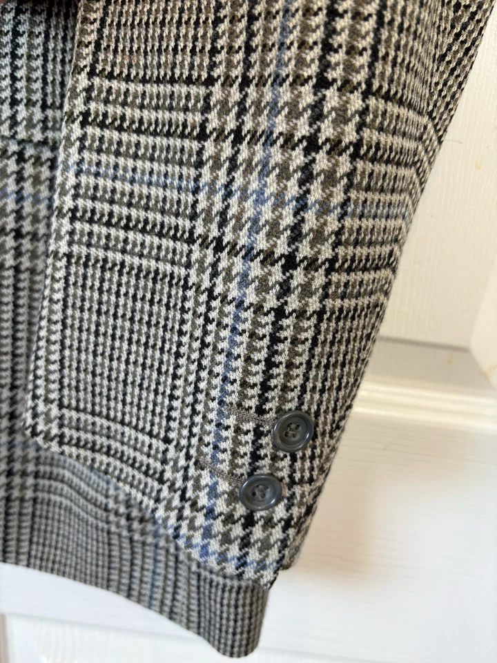 Blazer vintage Burberrys Inglaterra azul gris negro lana pata de gallo ~42R Foto 4 de 4