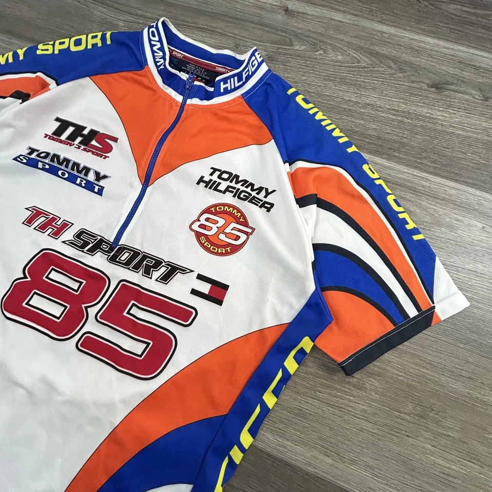Camiseta deportiva de ciclismo Tommy Hilfiger vintage para hombre XL para bicicleta hecha en EE. UU. AÑOS 90 Foto 3 de 4