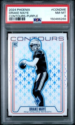 2024 PANINI PHOENIX CONTOURS PURPLE #CONDME DRAKE MAYE ROOKIE RC PSA 8