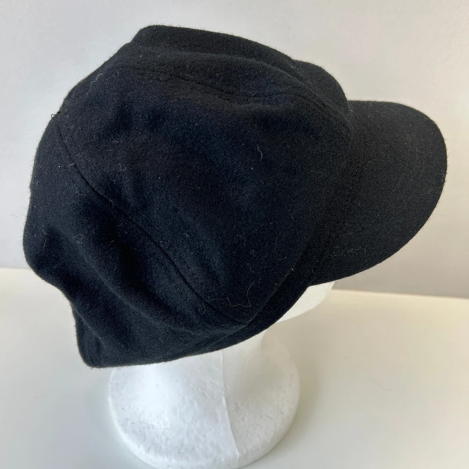 Gorra de mujer Goorin gorra de noticiero negra mezcla de lana con tirantes retro años 90 y2k Foto 4 de 4