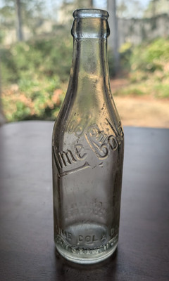 RARE Lt Yellow Lime Cola, Portsmouth VA, Lime Cola Co, 6.5 oz Bottle, VINTAGE