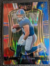 2025 Panini-Select Football Cam Skattebo RC Red, White & Blue Shock Prizm #195