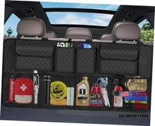 Car Trunk Organizer and Storage, Large Capacity Backseat Hanging Storage Black