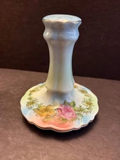 RS  Prussia Antique Hatpin Holder, Pastels with Roses/Flowers