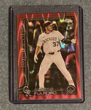 BOOKEND /5 2025 Topps Chrome Update Red Wave Refractor RC Rookie Braxton Fulford