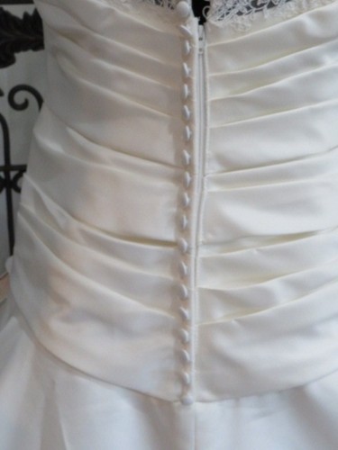 154W MOONLIGHT T707 SZ 16 IV SATIN LACE BEADED WEDDING DRESS GOWN $840 - Picture 11 of 15
