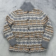 J. Crew Fair Isle Cardigan Boiled Lambswool Sweater Jacket Mens Size Small