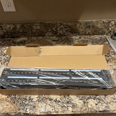 48-Port Cat 6 RJ-45 Network Patch Panel Rack Mount 2U 19'' Black