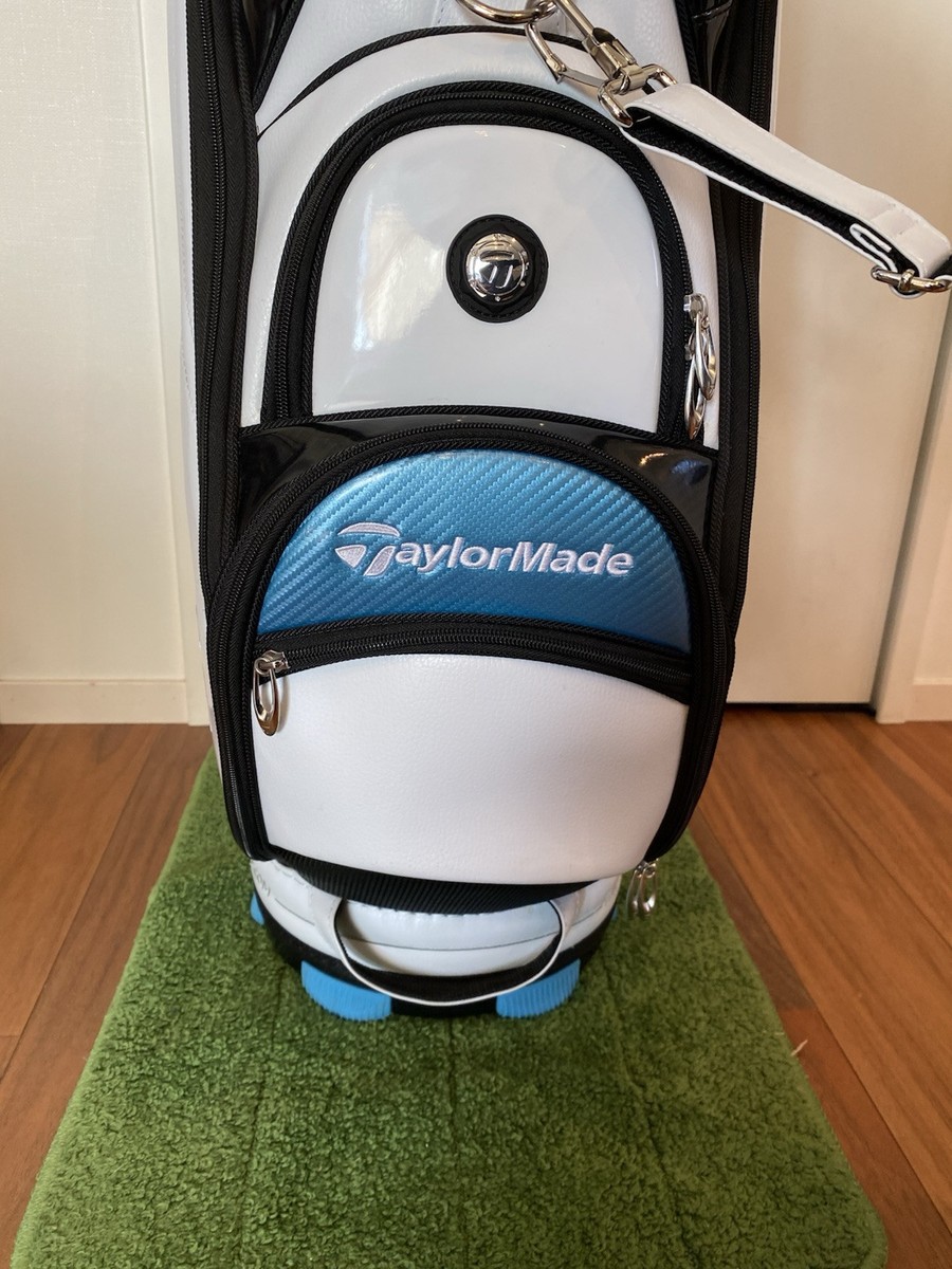 TaylorMade Authentic White/Light Blue golf bag carry cart