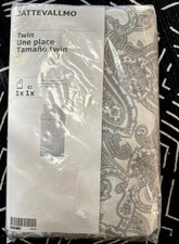 Ikea JATTEVALLMO Twin Duvet Cover w/1 Pillowcase Bed Set Beige/grays Paisley New