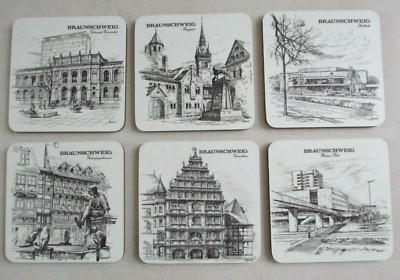 Set of 6 Melamin Qualitat Schuberth Tamat Coasters - Made in Germany