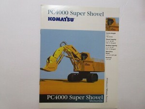 Komatsu Pc4000 Super Shovel Hydraulic Excavator Brochure 8 Pages Ebay