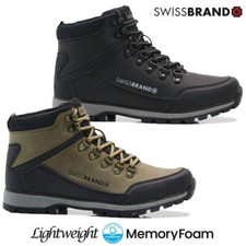 MENS WALKING HIKING MEMORY FOAM CASUAL THERMAL WINTER ANKLE BOOTS TRAINERS SIZE