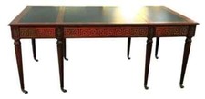 John Widdicomb Regency Partners Desk, Mario Buatta designer, w protective glass