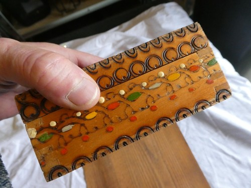 joli coffret en bois, pyrogravé et peint - Picture 6 of 7