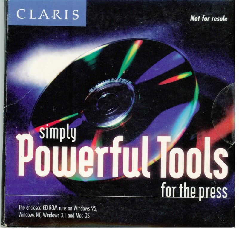 ITHistory SOFTWARE (1997)  CLARIS POWERFUL TOOLS FOR  PRESS APPLE/ IBM CD OF