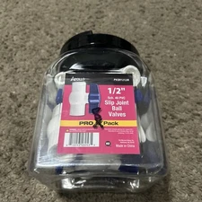 Everbilt 1/2" x 1/2" x 3" PVC Schedule 40 Slip x Slip Ball Valve Pro Pack 8-Pack