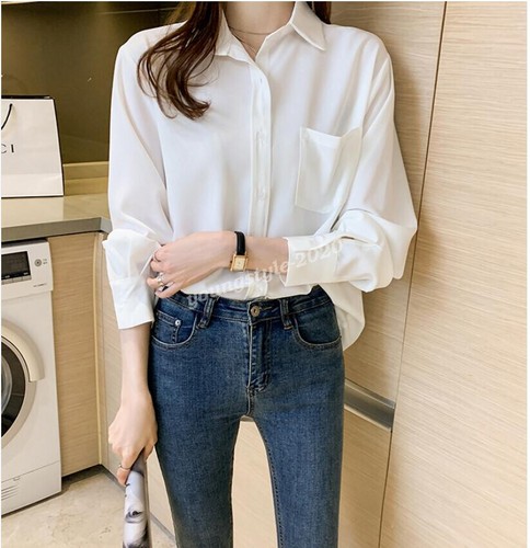 New Spring Fashion Korean Women Button Down Shirt Career Casual Business Blouse - Picture 38 of 106