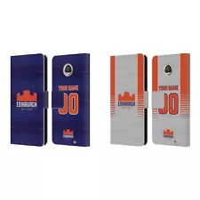 CUSTOM EDINBURGH RUGBY 2023/24 KIT LEATHER BOOK CASE FOR MOTOROLA PHONES