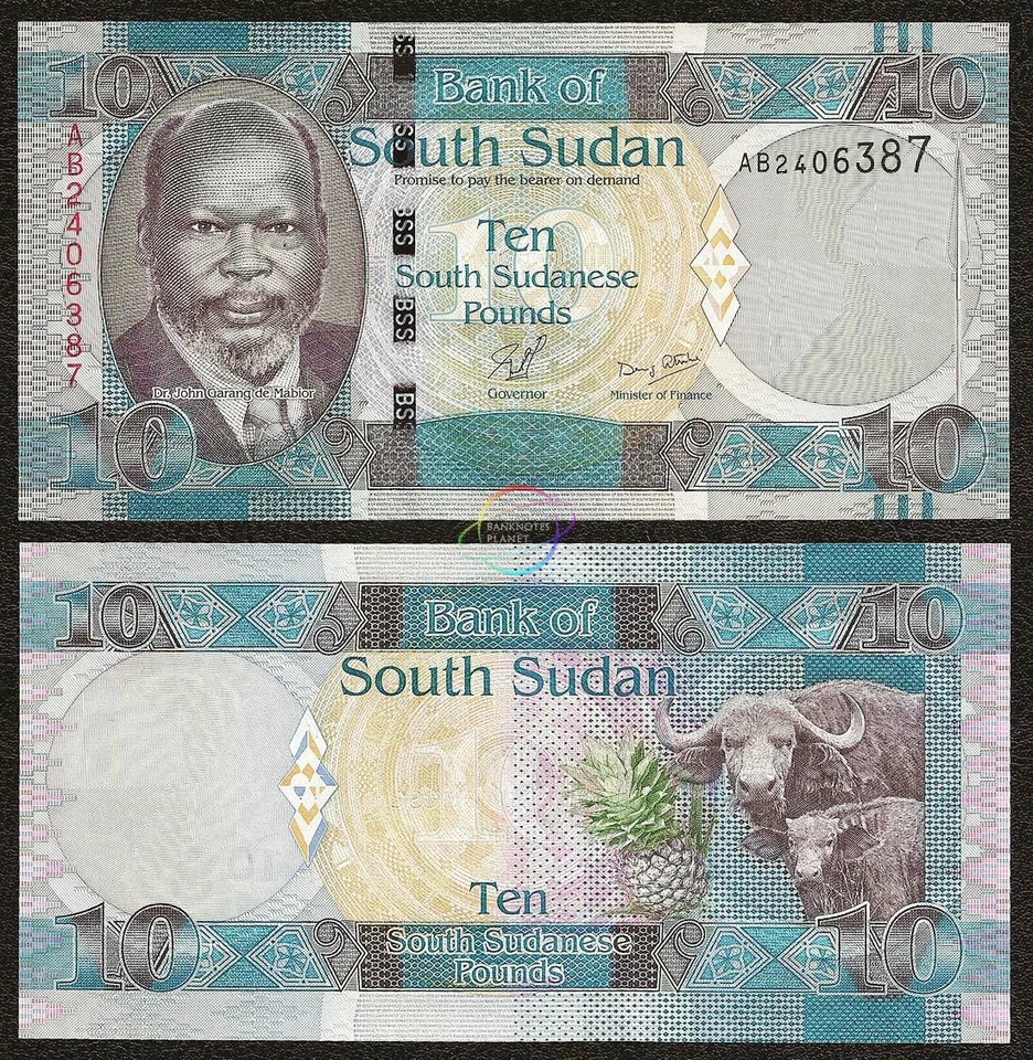 SOUTH SUDAN SET 3 PCS 1 5 10 Pound X 100 PCS 2011 P-5 6 7 UNC 300 PCS - Image 4 of 4