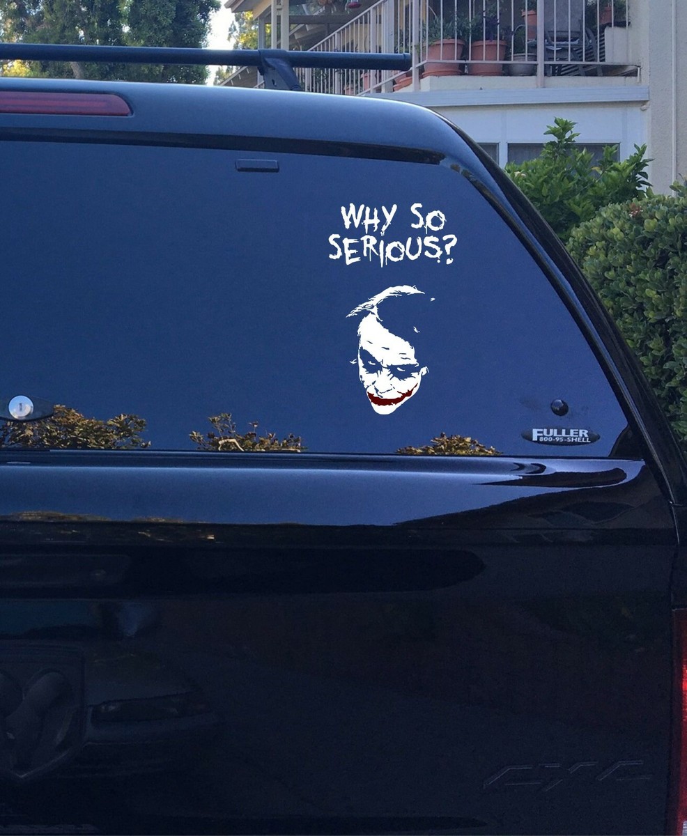 Autocollant Vinyle "Why So Serious" Brillant Dans Le Noir - Personnalisable