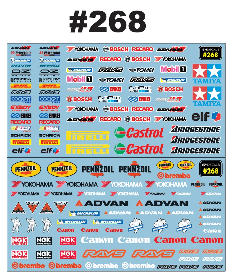 Sponsor Water Slide Decal White Toner 1/24 - 1/28 RC Model Dicast Hot!!! #268 - Image 2 of 4