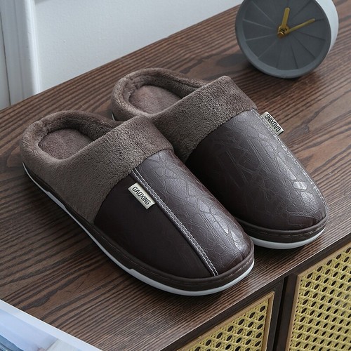 Men's Leather Slippers Soft Comfortable 