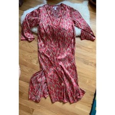 Oscar de la Renta Silky Ikat Dress Nightgown Mumu Robe M