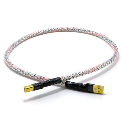 Silver Plated Audio USB Cable 7N OCC Type A To B Data Line with Gold Plated Plug