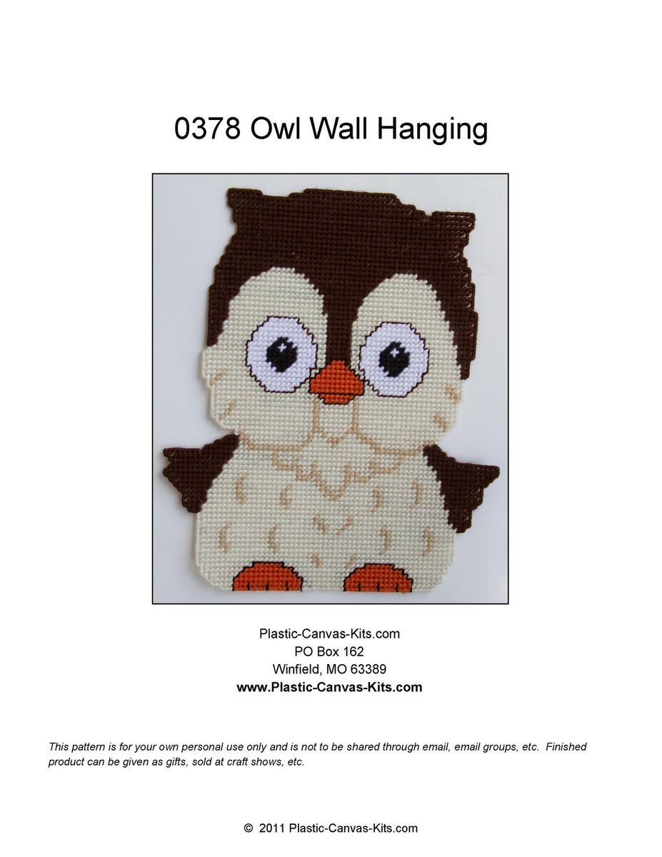 Cute Owl Wall Hanging-Plastic Canvas Pattern or Kit | eBay cute-owl-wall-hanging-plastic-canvas-pattern-or-kit-ebay