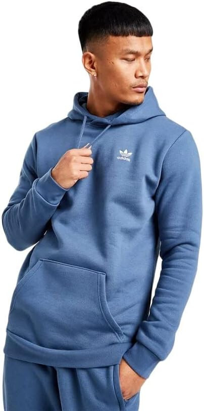 Adidas Originals Trefoil Essential Mens Hoodie Sweatshirt Blue